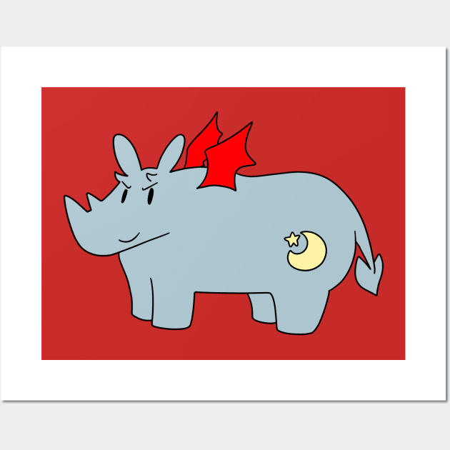 Red Devil Rhino Wall Art by saradaboru